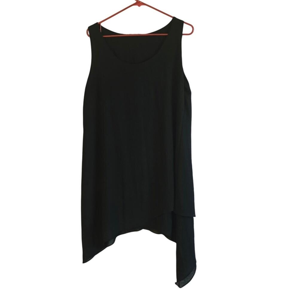Soft Surroundings celine tunic black sleeveless asymmetric hem size large
